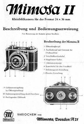 Mimosa II (Beschreibung und Bedienungsanweisung, Variochem VVB Mimosa Dresden, 1949)