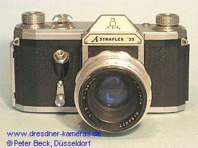 Astraflex �35 # 84457 (Consol oder Pentacon) mit aufgenietetem Namensschild