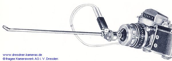 Exakta Varex IIb mit Endoskopkapsel, Endoskop und angeschlossenen Kabeln zum �berspannungsschaltger�t