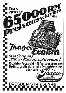 Exakta Kleinbild-Reflex 4x6,5 (Werbeanzeige in der Zeitschrift �Photographie f�r Alle�, 1935)