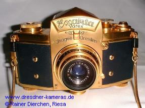vergoldete Exakta Varex VX (1952 an Max Rockstroh)