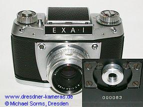 Exa I #000083 mit Tessar 2,8/50; mit Trage�sen (Nullserienkamera)