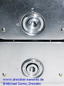 Exa I - Vergleich Entriegelung der R�ckwand an Bodenplatte mit A-Z-Gravur bzw. mit rotem Punkt