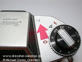 Exakta 500 FI (Foto-Italia Gravur neben der Zeitenscheibe) #362952