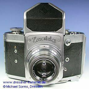 Exakta 6x6 mit adaptierten Praktisix-Prisma