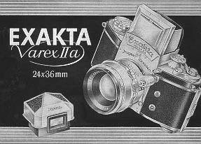 Titelblatt der deutschen Bedienungsanleitung der Exakta Varex IIa (1957)