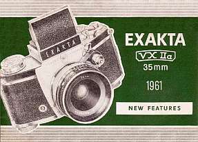 Titelblatt der USA-Neuheiten-Brosch�re der Exakta Varex IIa (1961)
