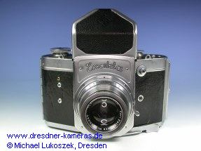 Exakta 6x6 (1939) #553702  mit adaptiertem Praktisix-Prismeneinsatz