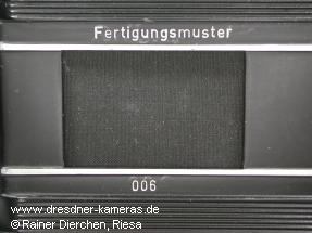 Exakta Varex IIa mit der Gravur �Fertigungsmuster 006� 