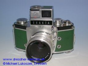 Varex IIa #933225 gr�n beledert; mit Tessar 2,8/50 und Ihagee-Belichtungsmessereinsatz