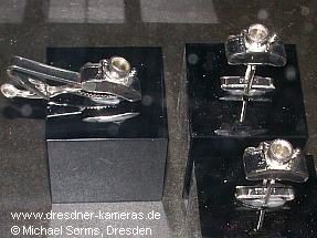 Krawattennadel und Manschettenkn�pfe von Swank (USA) in Form einer Exakta-Kamera