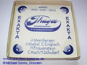 Ihagee-Kachel (Delfter Blau) zur Erinnerung an den 30. Jahrestag der Firmengr�ndung 1942 - etwa 1990 als Replik gefertigt und an ehemalige Mitarbeiter abgegeben worden