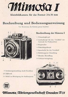 Mimosa I (Beschreibung und Bedienungsanweisung, Mimosa AG Dresden, 1948)