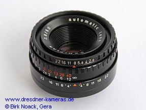 Domiplan automatic lens M42, Ringe schwarz, feet rot Domiplan automatic lens M42, Ringe schwarz, feet rot