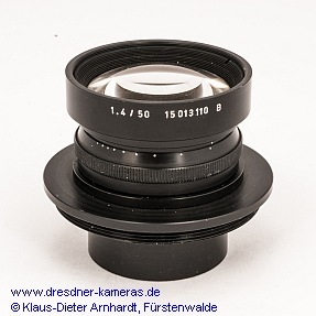 Feinoptisches Werk G�rlitz 1,4/50  #15013110, fr�hes Versuchsmuster eines 1,4/50