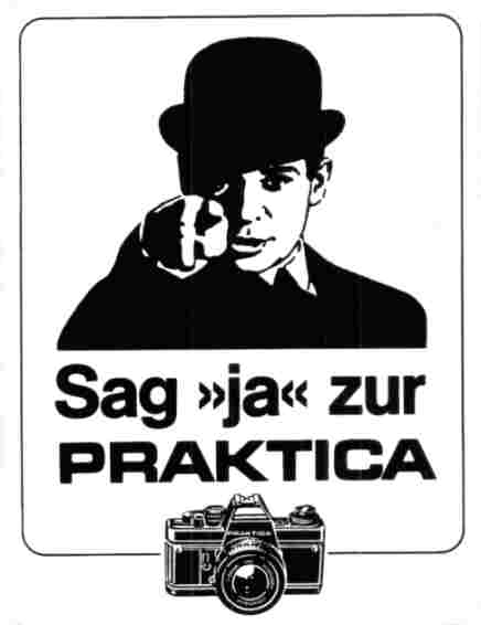 Praktica-Werbeaufkleber der 1980er Jahre