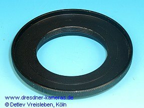 Adapterring zum Anschluss der Sonderobjektive SO-3.1 bis 3.4 an die GSK (Adaptierung des Objektivanschlusses M36x1 auf den kameraseitigen Anschluss M42x1) Adapterring zum Anschluss der Sonderobjektive SO-3.1 bis 3.4 an die GSK (Adaptierung des Objektivanschlusses M36x1 auf den kameraseitigen Anschluss M42x1)