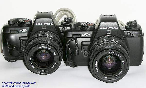T�terlichtbildkameras f�r den Erkennungsdienst Praktica BX�ED�H (Halbformat, 254 St�ck gefertigt) und Praktica BX�ED�V (Vollformat), hier die  Versionen mit Vorlaufwerk.