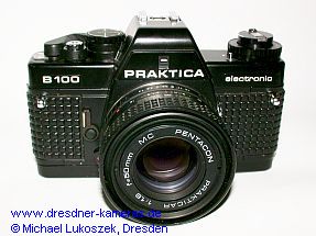 Praktica B100 (genoppter Bezug) mit Pentacon Prakticar 1,8/50