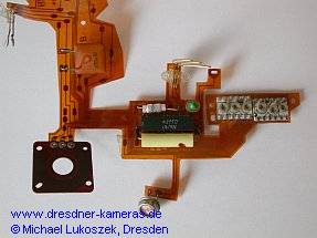 Praktica B100 Elektronik-Platine (erste DDR-Produktion einer flexiblen Leiterplatte)