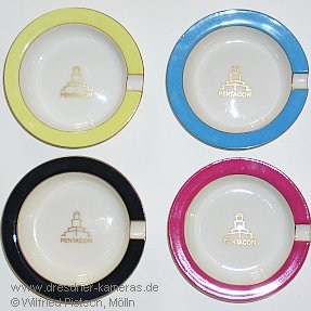 Aschenbecher der Staatlichen Porzellanmanufaktur Mei�en mit Pentacon-Signet