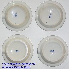 Aschenbecher der Staatlichen Porzellanmanufaktur Mei�en mit Pentacon-Signet