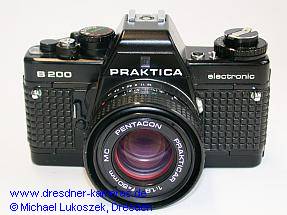 Praktica B 200 with Beroflex-warranty-sticker 