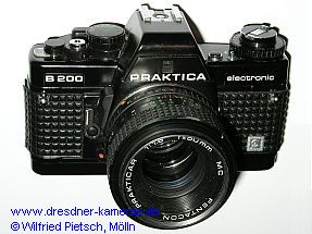 Praktica B 200 with embossed label Cattaneo (1th version with quick-release-lever of metal)