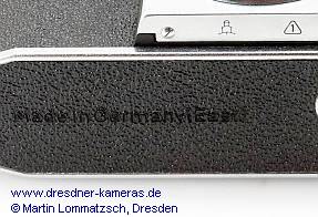 REVUE FX4 (Praktica nova PL I B) Leather-Embossing �Made in Germany (East)�