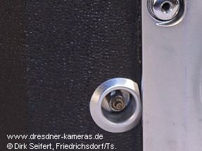 Praktiflex Version 13 mit Blitzsynchronisation und amerikanischem Blitzanschluss vorn