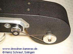 �bertragung der Bewegung des Spannhebels auf die 17-m-Kassette bei Verwendung ohne Motorantrieb