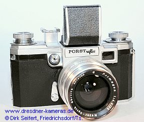 Porst Reflex (Servicevariante oder Umbau). Der Zubeh�rschuh wurde erh�ht, um die Platzverh�ltnisse bei Verwendung von Aufsteck-Blitzger�ten zu verbessern.