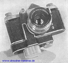 Praktina Prototyp mit Federmotor, abgebildet in "Die Fotografie" Heft 11/1952